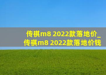 传祺m8 2022款落地价_传祺m8 2022款落地价钱